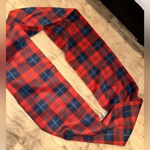 Old navy Loop Scarf Recycled thin circular plaid red